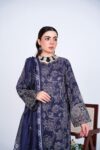 Midnight Bloom – Stitched 3-Piece Lawn Suit